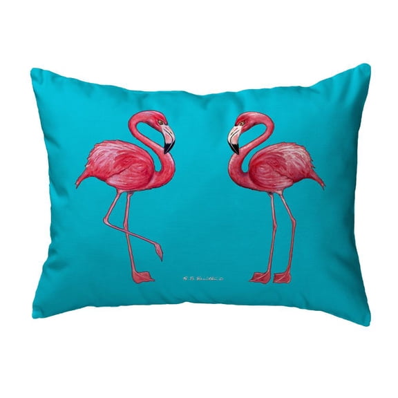 Betsy Drake Interiors Flamingo Tiled Noncorded Indoor/Outdoor Pillow 16x20