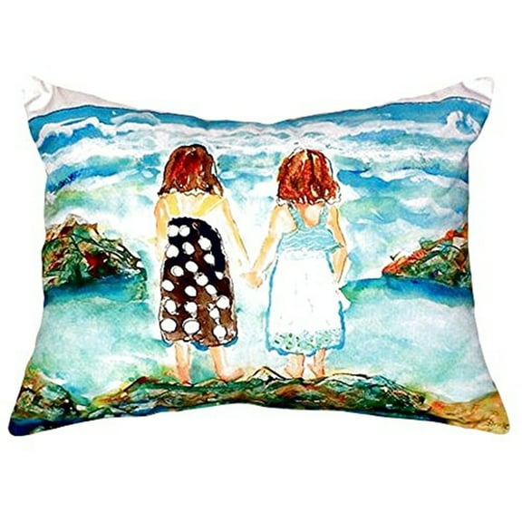 Betsy Drake NC086 16 x 20 in. Twins on Rocks No Cord Pillow