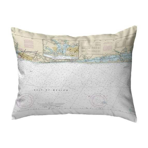 Betsy Drake NC11425VZ 16 x 20 in. Venice to Casey Key, Florida Nautical Map Non-Corded Indoor & Outdoor Pillow