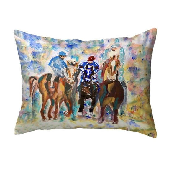 Betsy Drake NC1395 16 x 20 in. Three Racing II No Cord Pillow