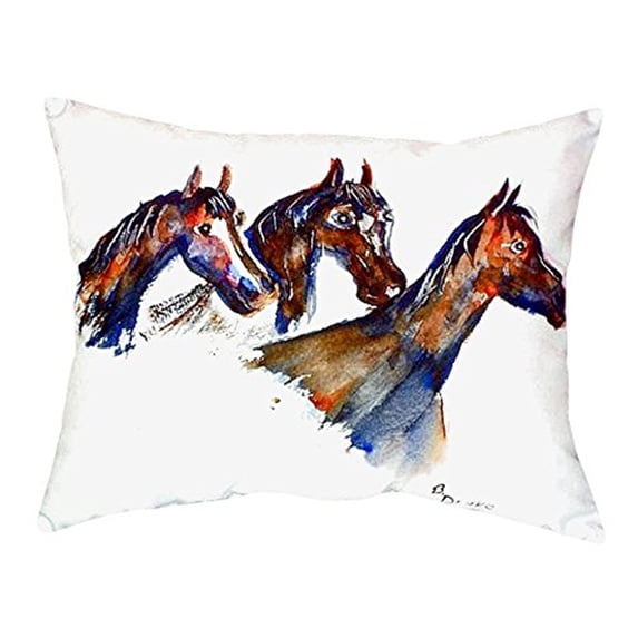 Betsy Drake NC419 16 x 20 in. Three Horses No Cord Pillow