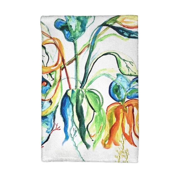 Orange Floral Kitchen Towel - 16x25