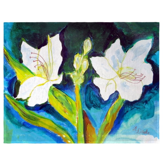 Betsy Drake PM1139 White Lilies Place Mat - Set of 4