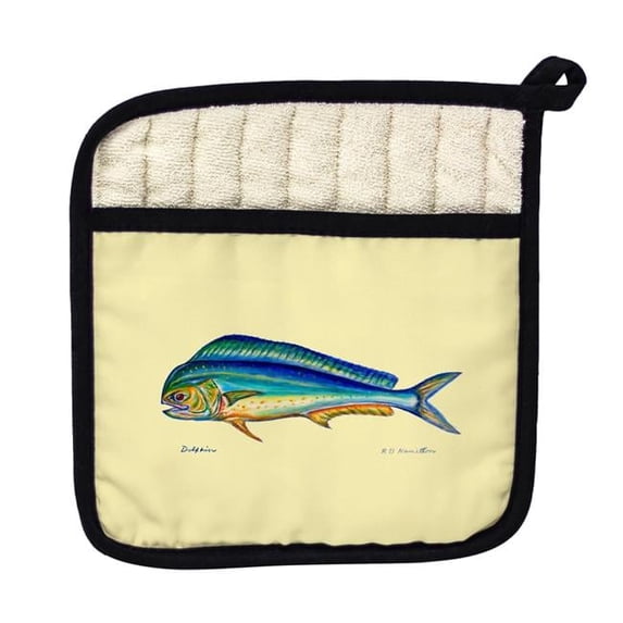 Betsy Drake PT010Y Dolphin Pot Holder