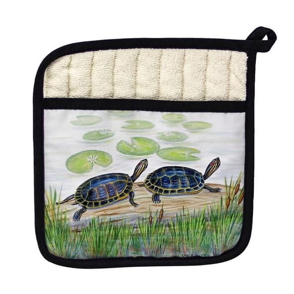 Betsy Drake PT045 Two Turtles Pot Holder