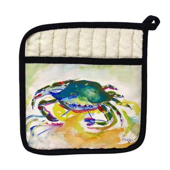 Betsy Drake PT263 Green Crab Pot Holder