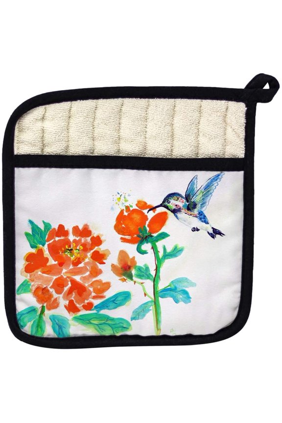 PT630 Hummingbird Red Flower Pot Holder