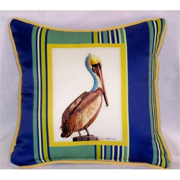 Betsy Drake  Pelican Small Outdoor-Indoor Pillow 12''x12''