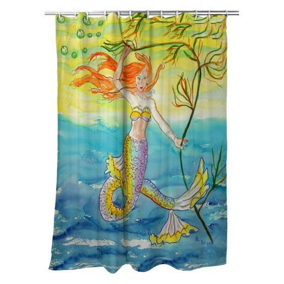 Betsy Drake SH373 70 x 72 in. Betsys Mermaid Shower Curtain