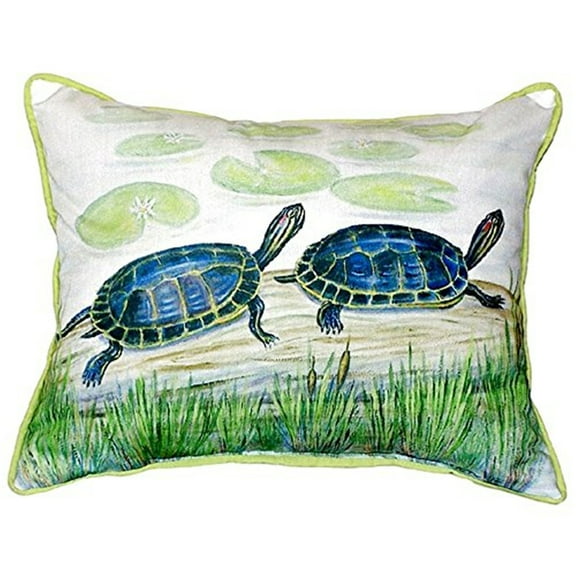 Betsy Drake SN045 11 x 14 in. Two Turtles Small Indoor & Outdoor Pillow