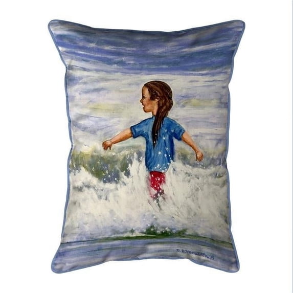 Betsy Drake SN1156 11 x 14 in. Girl in Surf Indoor & Outdoor Pillow, Small