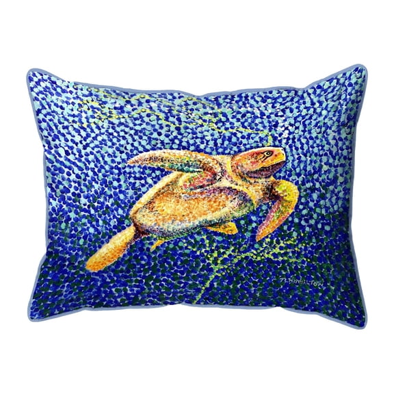 Betsy Drake SN1403 11 x 14 in. Pointillist Sea Turtle II Indoor & Outdoor Pillow - Small