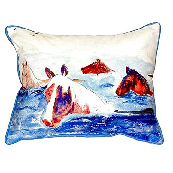 Betsy Drake SN151 11 x 14 in. Chincoteague Ponies Indoor & Outdoor Pillow