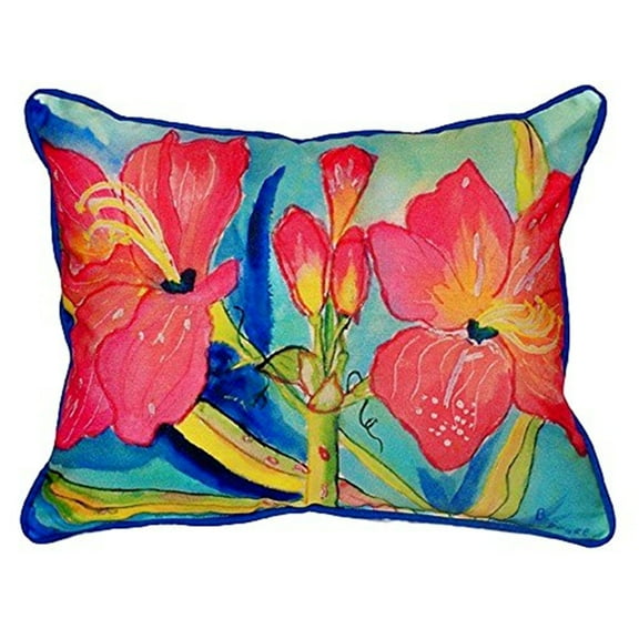 Betsy Drake SN233 11 x 14 in. Pink Amaryllis Small Indoor & Outdoor Pillow