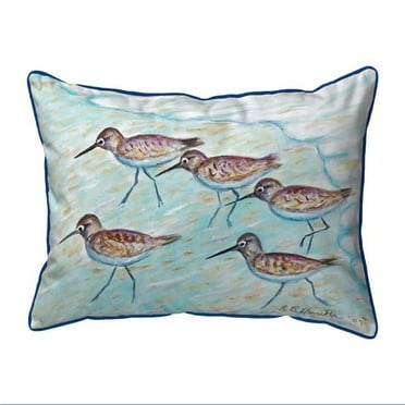 Betsy Drake SN269 12 x 12 in. Sandpipers Small Indoor & Outdoor Pillow