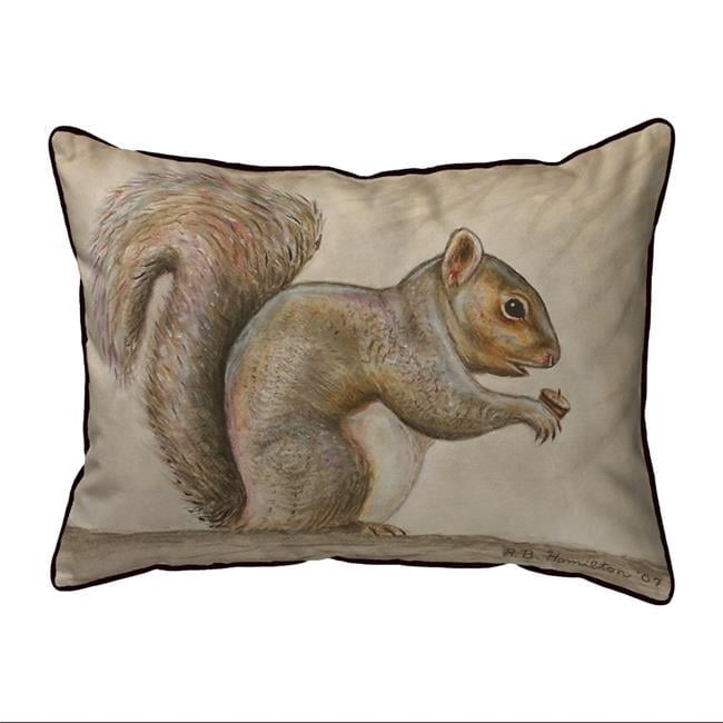 Small Beige and Brown Squirrel Indoor/Outdoor Pillow Set