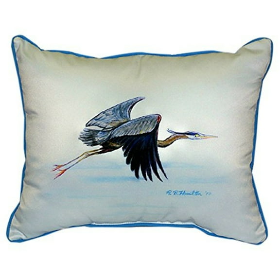 Betsy Drake SN327 11 x 14 in. Eddies Blue Heron Small Indoor & Outdoor Pillow