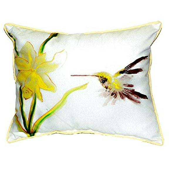 Betsy Drake SN332 11 x 14 in. Yellow Hummingbird Small Indoor & Outdoor Pillow