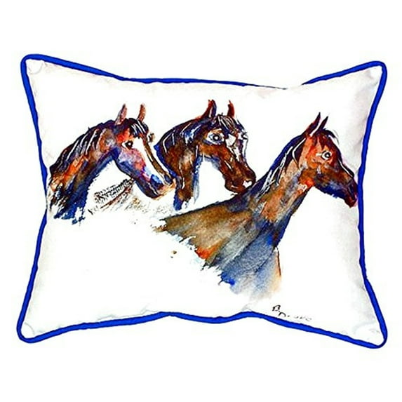Betsy Drake SN419 11 x 14 in. Three Horses Small Indoor & Outdoor Pillow