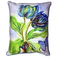 thumbnail image 1 of Betsy Drake SN447 11 x 14 in. Tulips & Morpho Small Indoor & Outdoor Pillow, 1 of 2