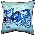thumbnail image 1 of Betsy Drake SN534 12 x 12 in. Blue Script Octopus Small Indoor & Outdoor Pillow, 1 of 2