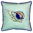 thumbnail image 1 of Betsy Drake SN606C 12 x 12 in. Betsys Shell Teal Small Indoor & Outdoor Pillow, 1 of 3