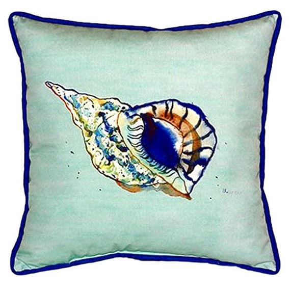 Betsy Drake SN606C 12 x 12 in. Betsys Shell Teal Small Indoor & Outdoor Pillow