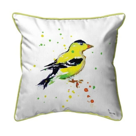 Betsy Drake SN634 12 x 12 in. Betsys Goldfinch Small Outdoor & Indoor Pillow