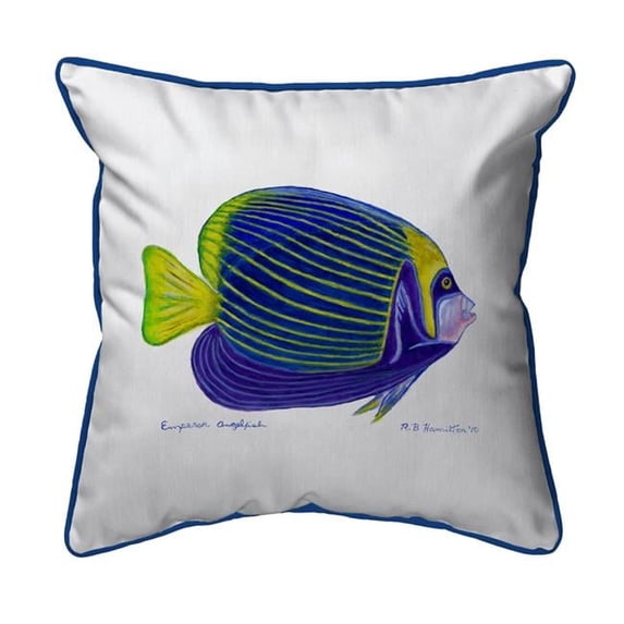 Betsy Drake SN670 12 x 12 in. Emperor Angelfish Small Indoor & Outdoor Pillow
