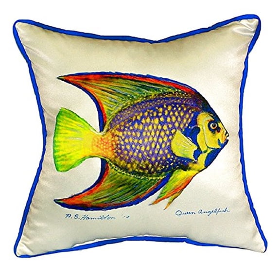 Betsy Drake SN769 12 x 12 in. Queen Angelfish Small Indoor & Outdoor Pillow