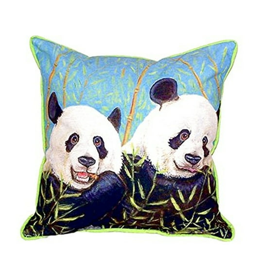 Betsy Drake SN927 12 x 12 in. Pandas Small Indoor & Outdoor Pillow