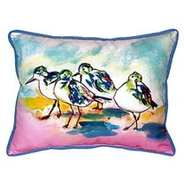 Betsy Drake SN953 11 x 14 in. Pink Sanderlings Small Indoor & Outdoor Pillow