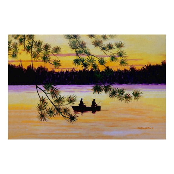 Betsy Drake Sunset Fishing Door Mat 30x50
