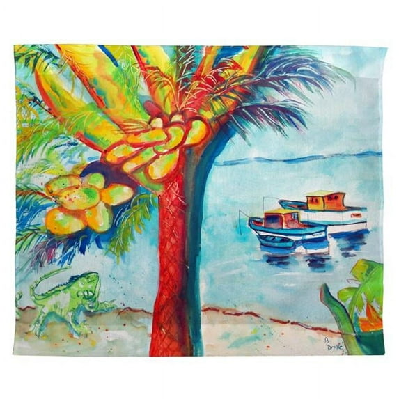 Betsy Drake TP440 24 x 30 in. Cocoa Nuts & Boat Outdoor Wall Hanging