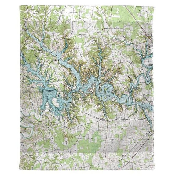 Betsy Drake TP613 24 x 30 in. Tims Ford Lake, TN Nautical Map Wall Hanging