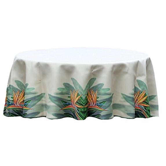 Betsy Drake TR080 58 in. Bird of Paradise Flower Round Table Cloth