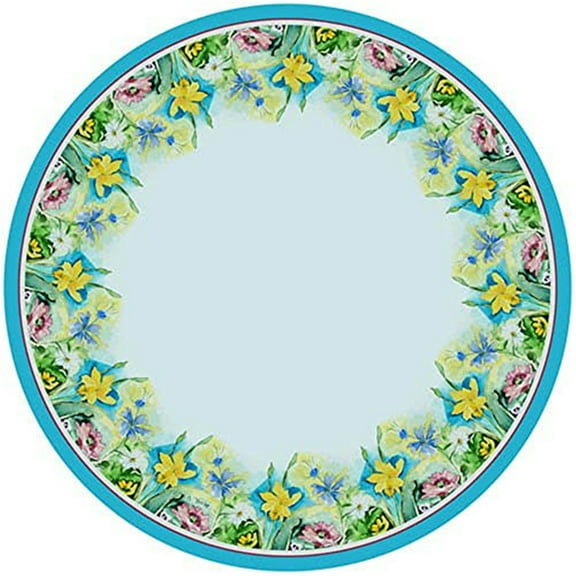 Betsy Drake TR194G 68 in. Florals Round Table Cloth