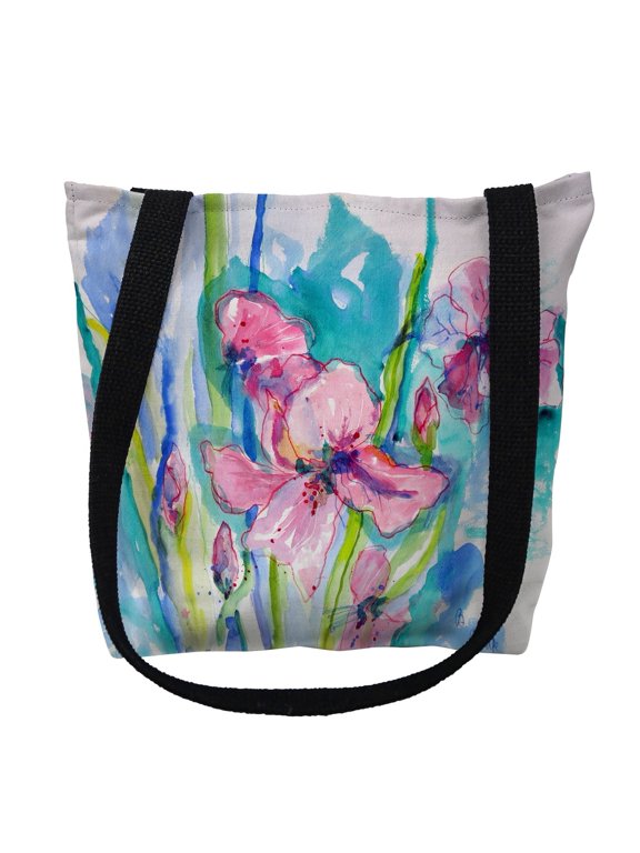 Pink Iris Small Tote Bag 13x13 16 inches x 16 inches