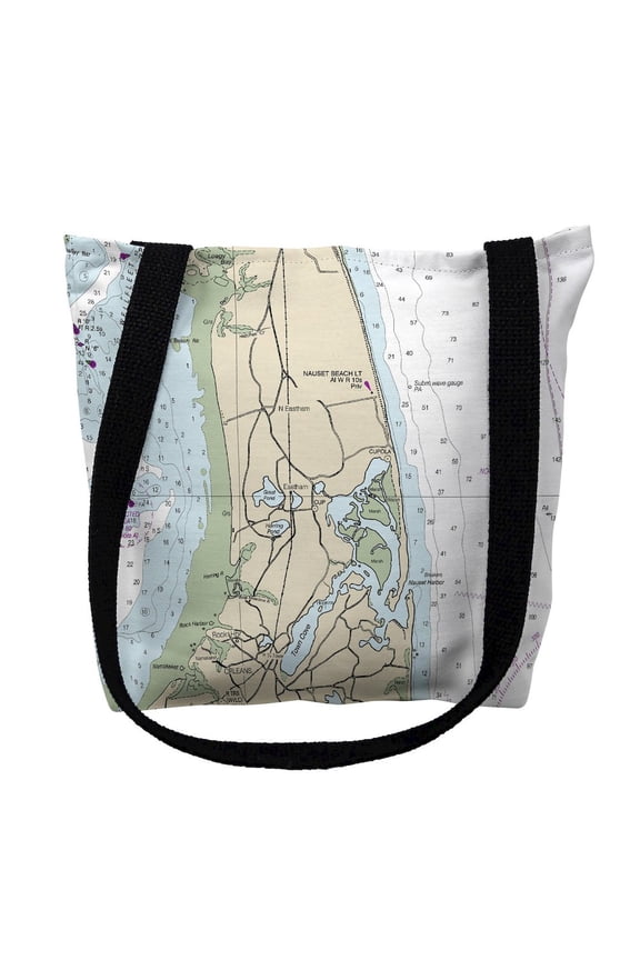 Interiors Cape Cod - Nauset Beach, MA Nautical Map Medium Tote Bag 16x16