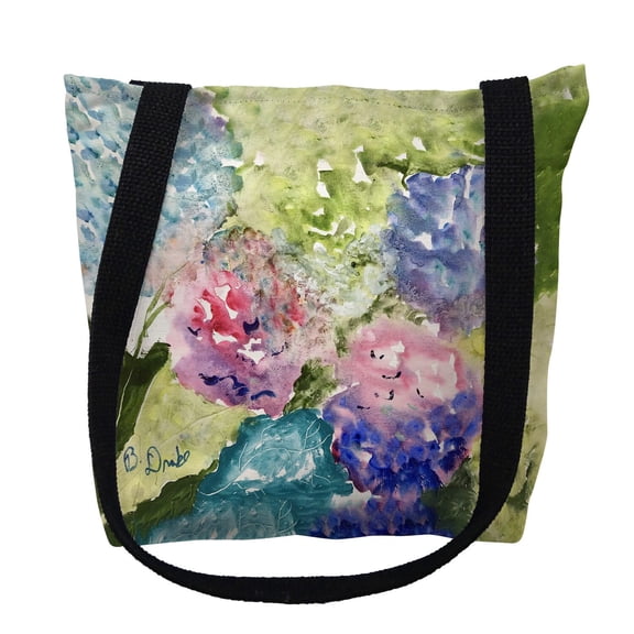 Betsy Drake TY1419S 13 x 13 in. Pink & Purple Hydrangeas Tote Bag - Small