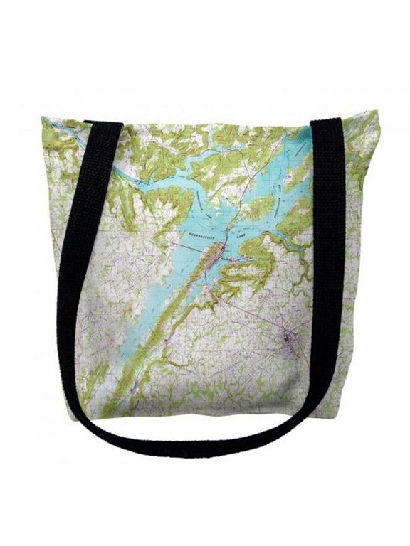 Lake Guntersville, AL Nautical Map Medium Tote Bag 16x16 - 16 inches x 16 inches