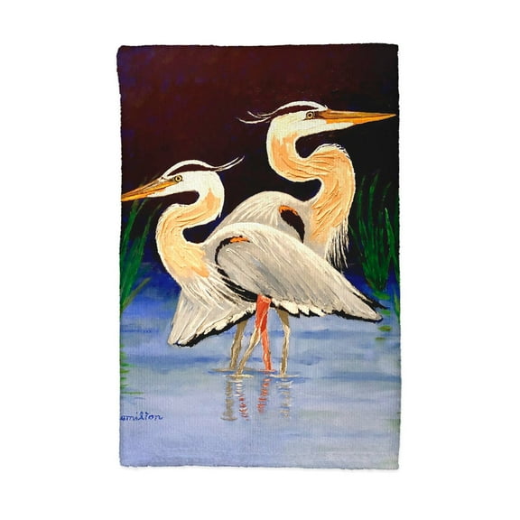 Two Blue Herons Kitchen Towel - 16x25