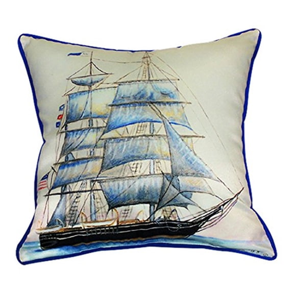 Betsy Drake Whaling Ship Large Indoor/Outdoor Pillow 18x18