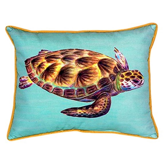 Betsy Drake ZP044C 20 x 24 in. Green Sea Turtle Teal Extra Large Zippered Pillow