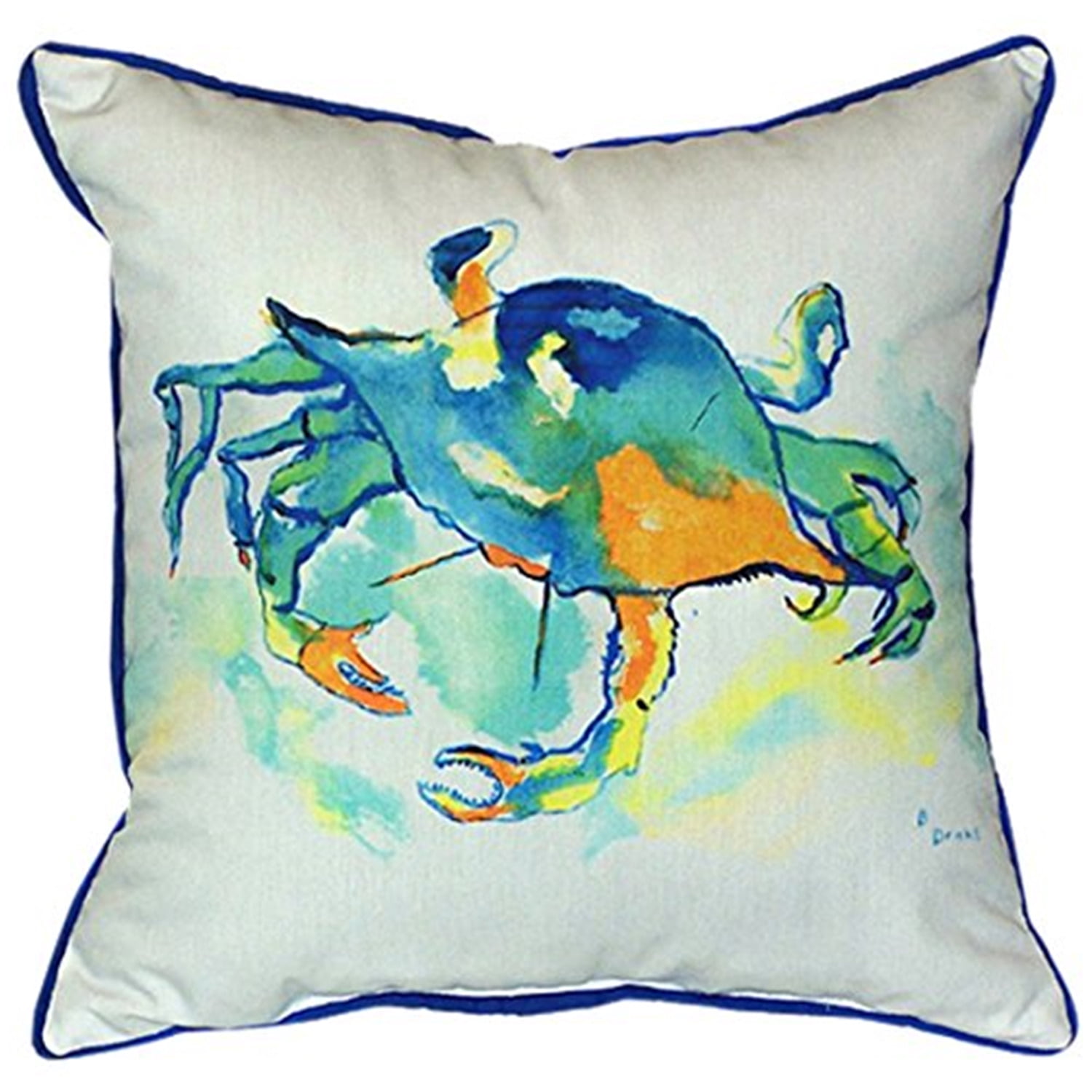 Betsy Drake ZP107 Orange Crab Indoor & Outdoor Throw Pillow- 22 x 22 in.