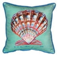 thumbnail image 1 of Betsy Drake ZP112C Scallop - Teal Indoor & Outdoor Throw Pillow- 22 x 22 in., 1 of 4