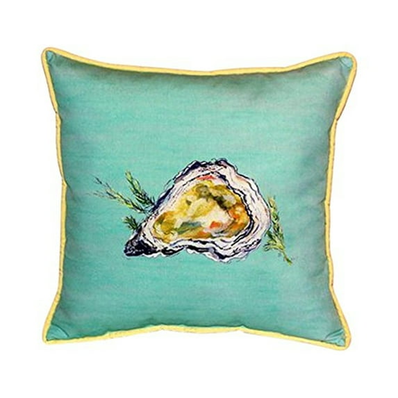 Betsy Drake ZP121C Oyster - Teal Indoor & Outdoor Throw Pillow- 22 x 22 in.