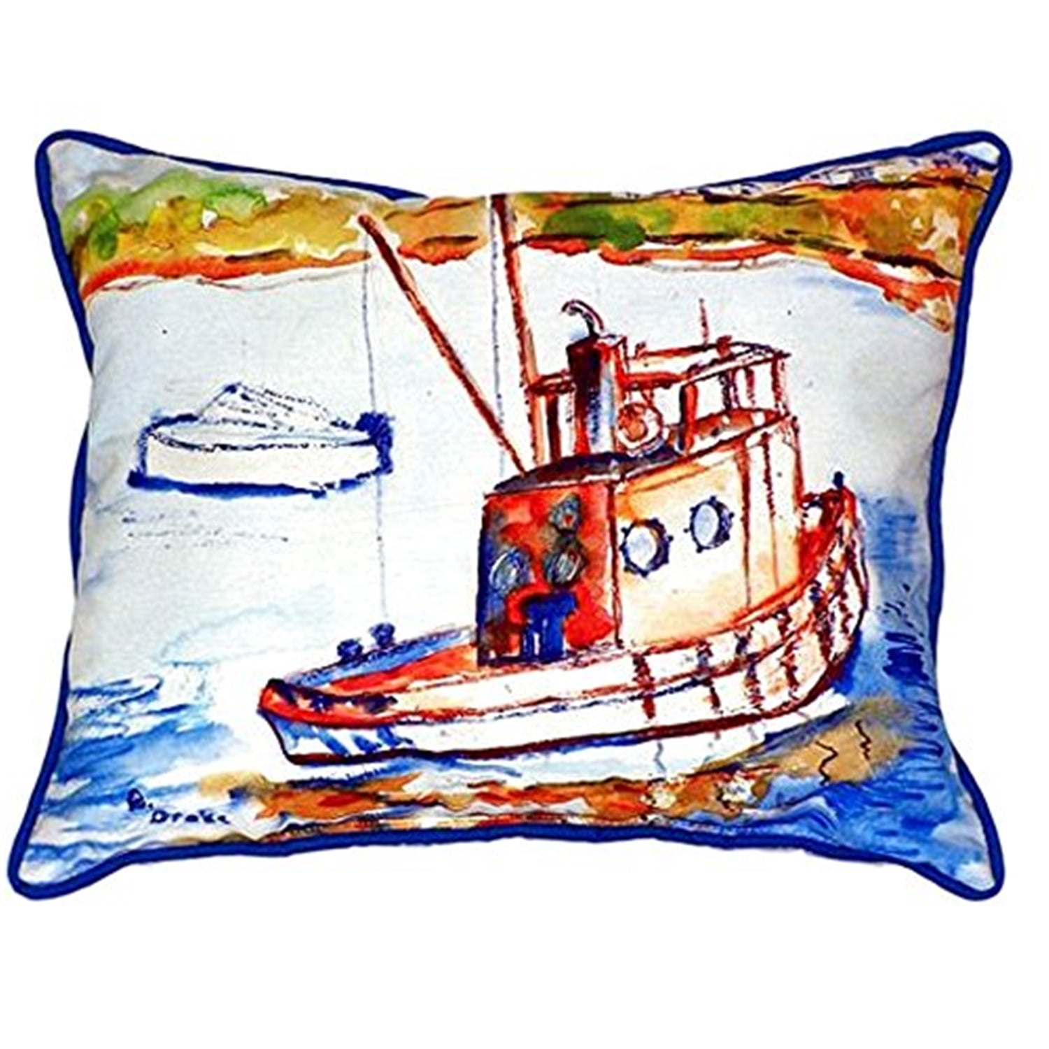 TRENDIN Decorative Pillow Cover 20x12 Inches - Wood Boat Oar Paddle Design, Cotton Linen, Hidden Zipper, Rectangular - View #3