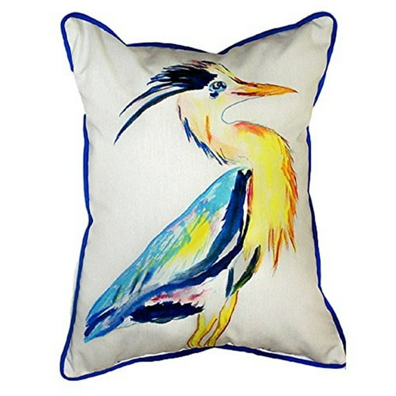 Betsy Drake ZP328 Vertical Blue Heron Throw Pillow- 20 x 24 in.