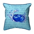 thumbnail image 1 of Betsy Drake ZP351 22 x 22 in. Blue Script Crab Extra Large Zippered Pillow, 1 of 1